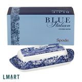  Dĩa bơ Spode blue italian covered butter dish 