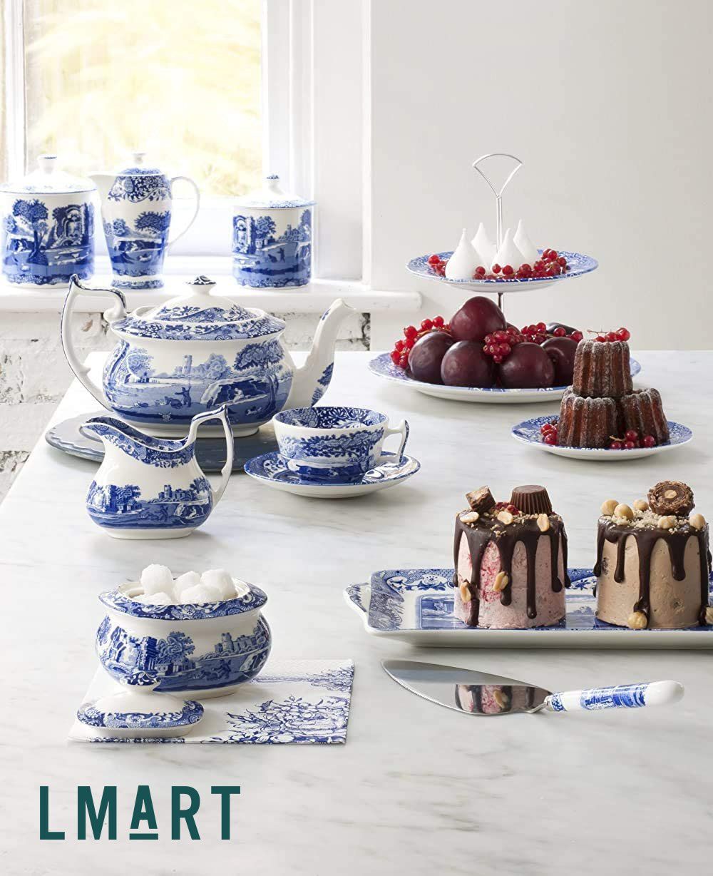  Spode blue Italian tea cup and saucer ( set 4 ) 