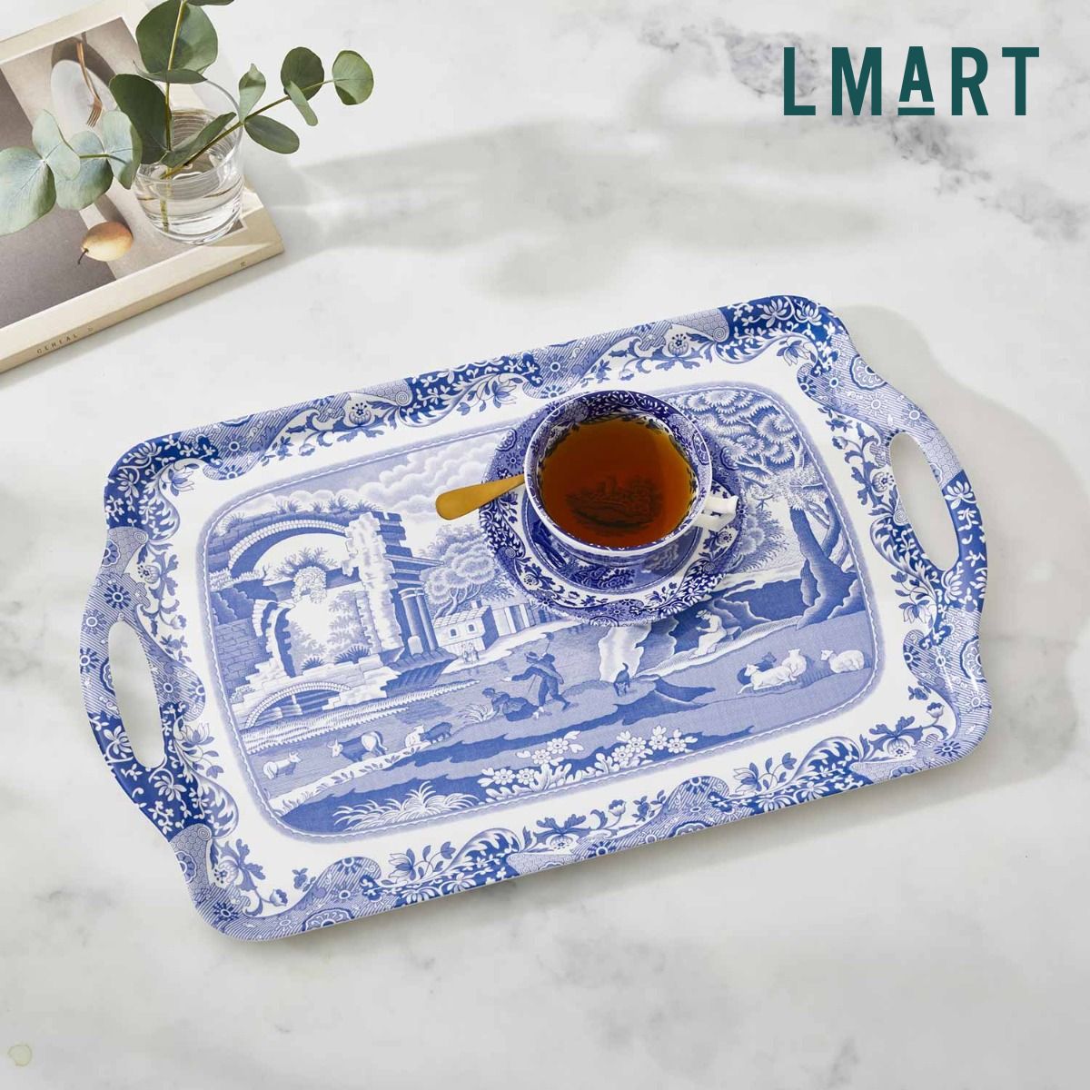  Spode Khay Nhựa Melamine Blue Italian 