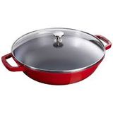  Staub - Chảo Wok Màu Đỏ Cherry - 29cm 