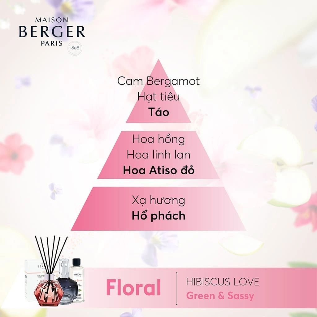  MAISON BERGER - Tinh Dầu Đèn Xông Hương - Hibiscus Love - 500ml 