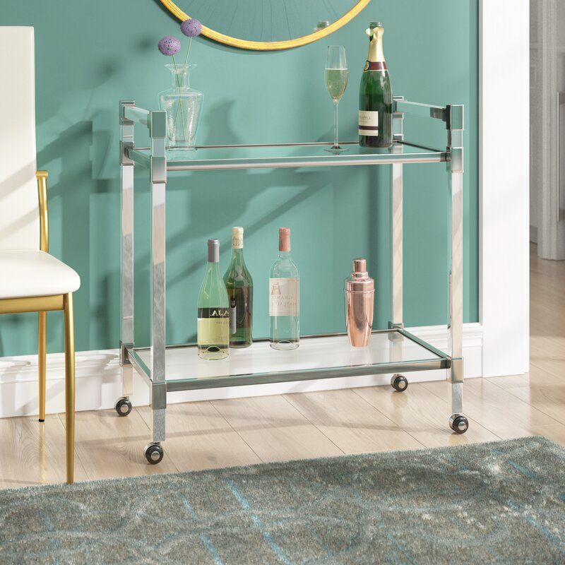  Kolar Modern Glass Bar Cart 