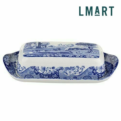  Spode Dĩa Bơ Blue Italian Covered Butter Dish 