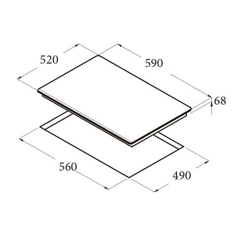  Bếp từ 3 vùng nấu Cata ISB 603 BK 