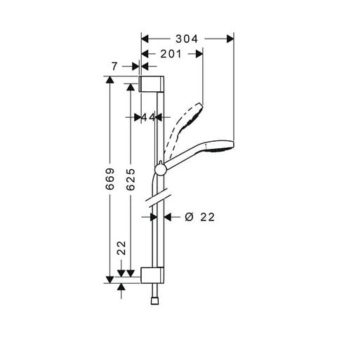  Bộ sen tay kèm thanh trượt Hafele Croma Select S Vario 589.54.119 