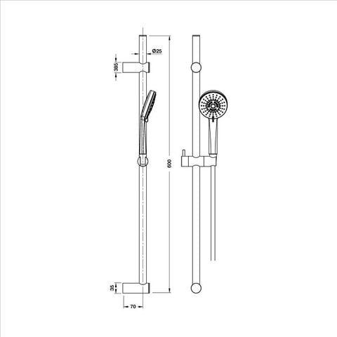  Bộ sen tay kèm thanh trượt Hafele 3 chức năng 589.85.007 