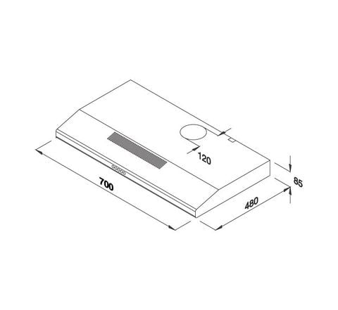  Máy hút khử mùi Malloca classic H107B 