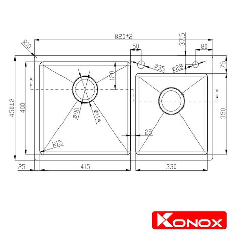  Chậu rửa chén bát Konox Overmount Series KN8245DO 