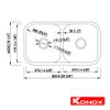 Chậu rửa chén bát Konox Undermount Series KN8246DUA