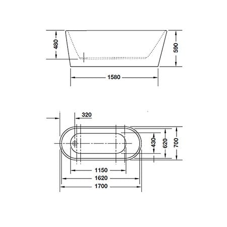  Bồn tắm độc lập tròn Hafele 588.55.620 