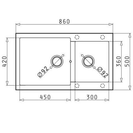  Chậu rửa chén đá Bosch PYRAGRANITE ALAZIA (86X50) 1 3/4B 