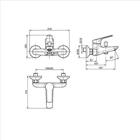  Sen tắm nóng lạnh Hafele có xả bồn Emma 589.02.033 