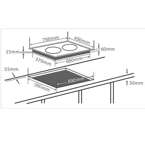  Bếp từ đôi Chefs EH-DIH890 