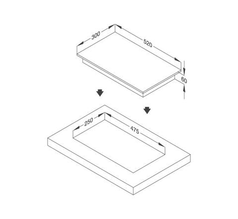  Bếp từ Malloca MDH-02I kính âm 2 từ dạng domino 