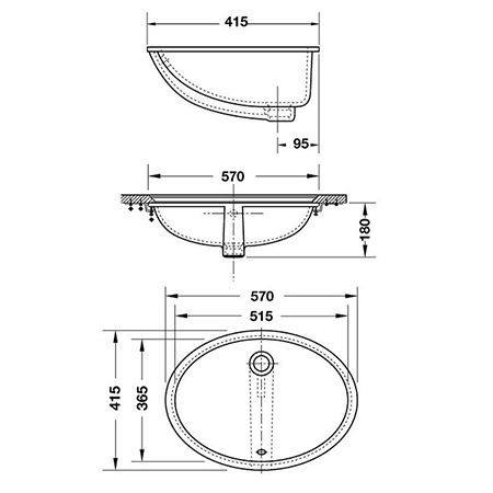  Bồn rửa Lavabo đặt bàn Hafele Ursa 588.64.030 