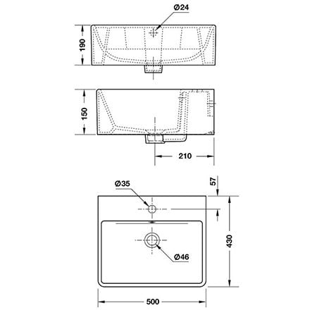  Bồn rửa Lavabo đặt bàn Hafele Vela 588.64.000 