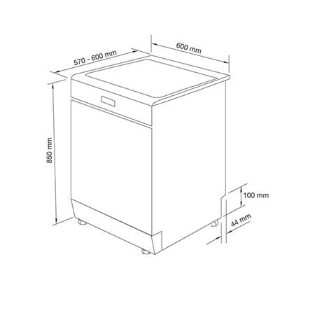  Máy rửa chén đứng độc lập Malloca WQP12-J7205P 