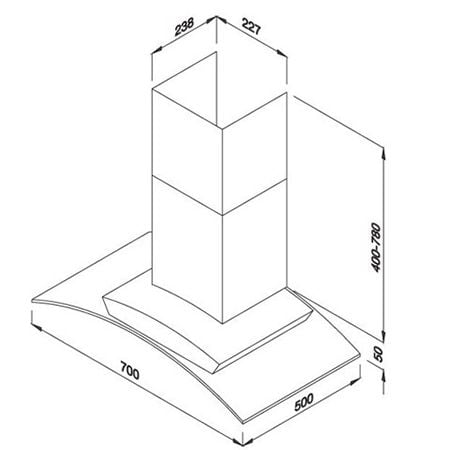  Máy hút khử mùi áp tường Malloca MC 1070 