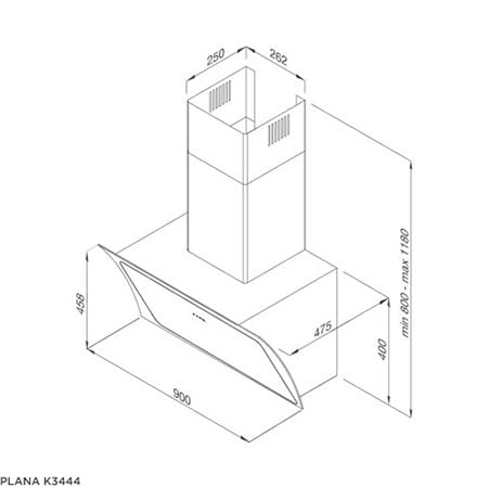  Máy hút khử mùi Malloca Plana K3444 