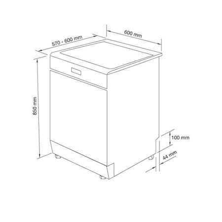  Máy rửa chén đứng độc lập Malloca WQP12-J7201 