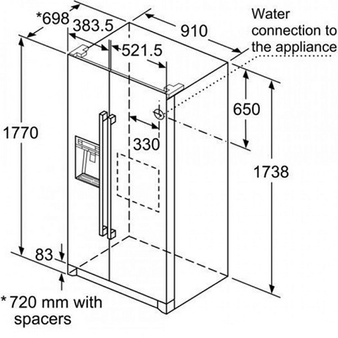  Tủ lạnh Bosch KAD90VB20 Seri 6 