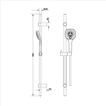  Bộ sen tay kèm thanh trượt Hafele Senso 589.85.317 