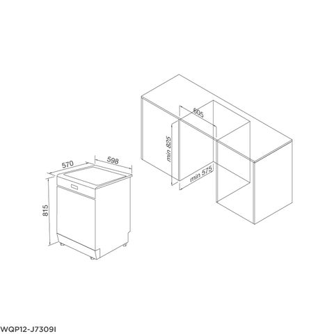  Máy rửa chén âm tủ Malloca WQP12-J7309I 