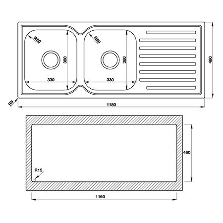  Chậu rửa chén bát Hafele HS-S11848 ZD 567.23.030 