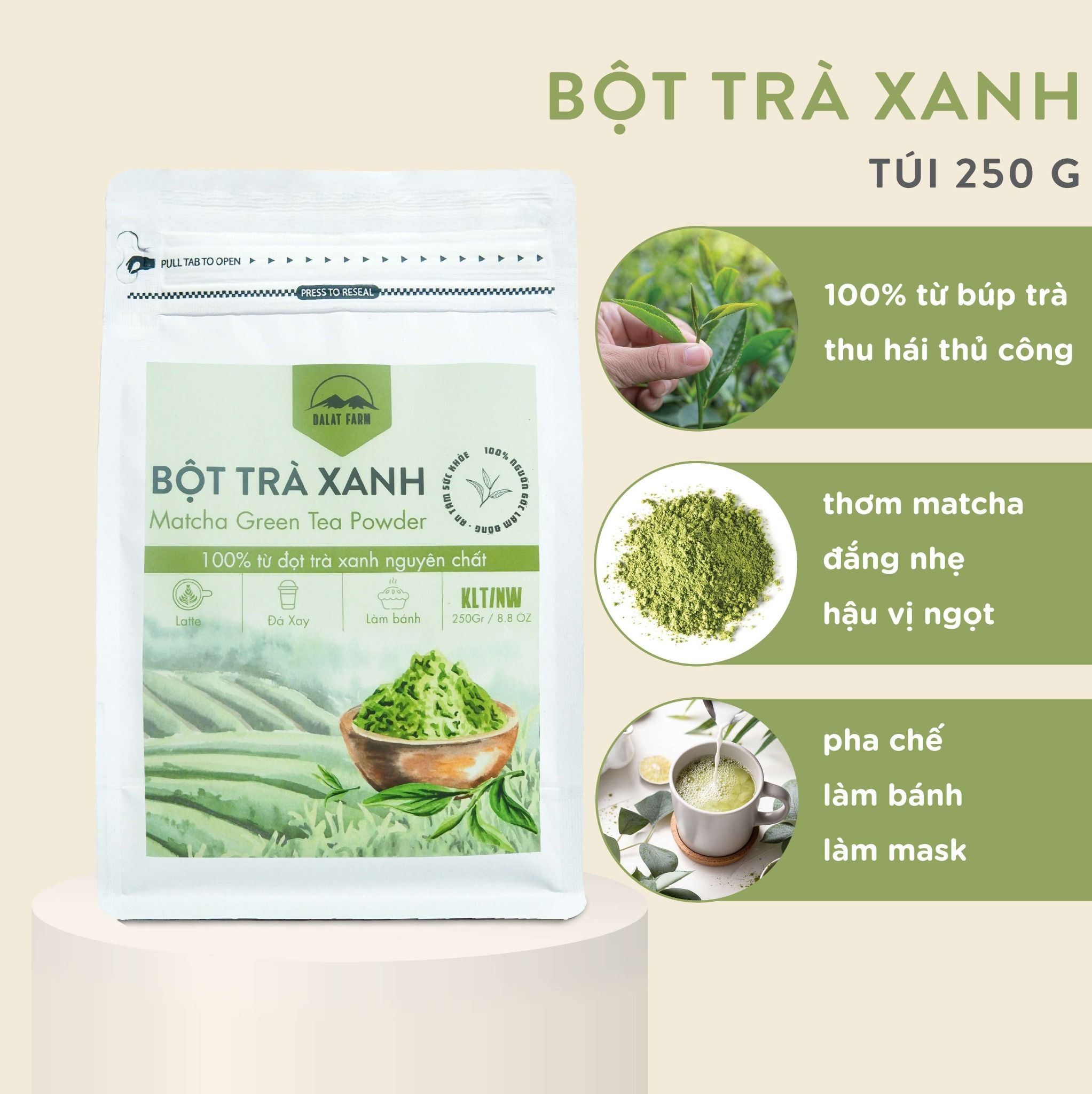  Bột Matcha Trà Xanh - Túi 250 g 