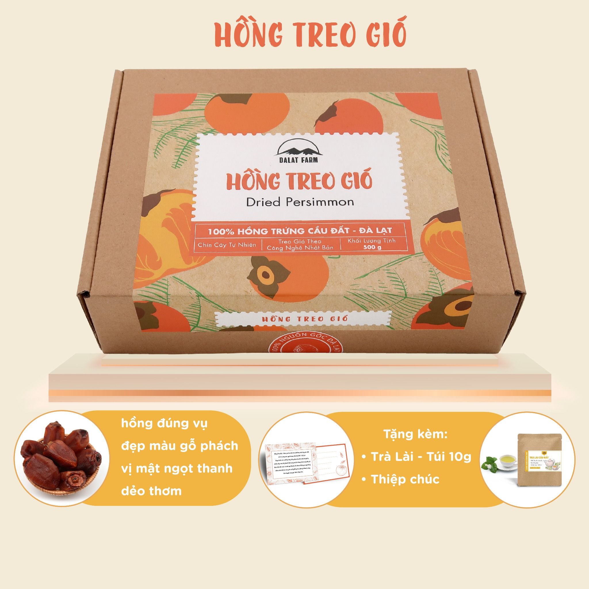  Hồng Treo Gió DalatFarm - Hộp 500g 