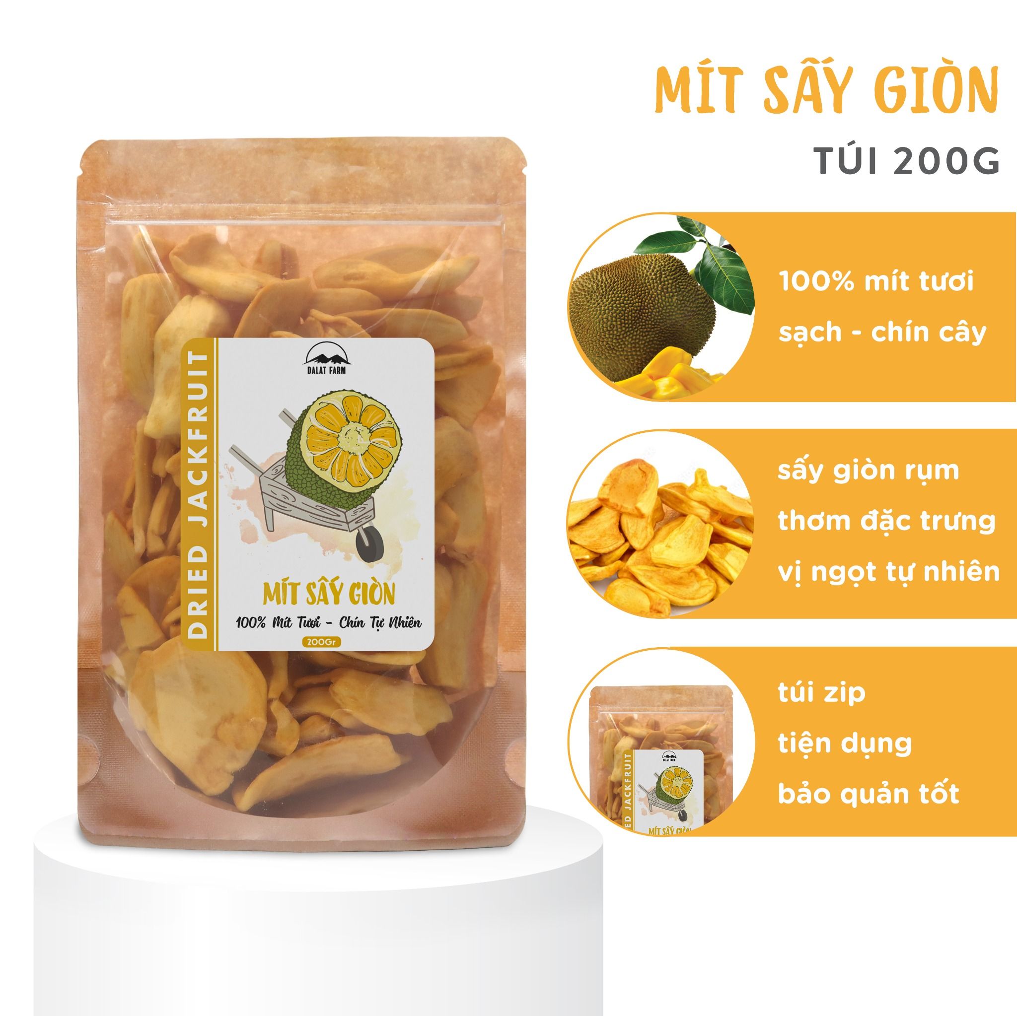  Mít Sấy Giòn - Túi 200g 