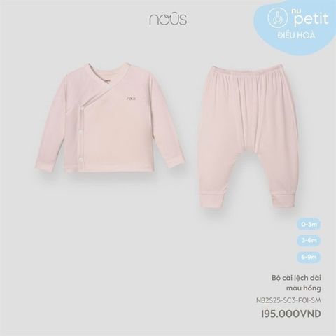 Bộ cài lệch dài màu hồng Nous (NB)
