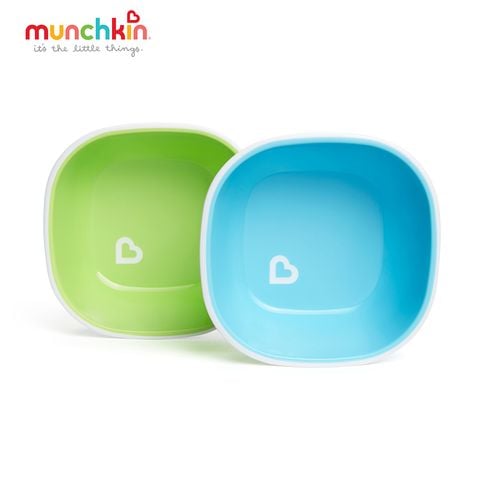 Bộ 2 Bát Chống Trượt Munchkin (Xanh Lá-Xanh Dương)