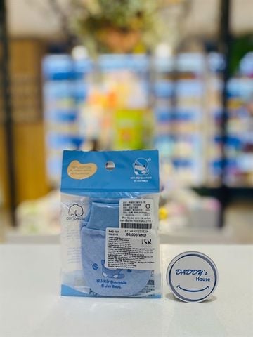 Bao tay sơ sinh vải cotton cao cấp bo thun KuKu 2316 - Màu xanh