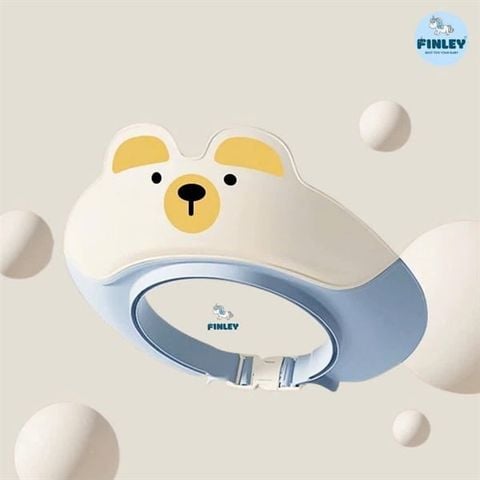 Mũ gội đầu, mũ tắm cho bé Finley gấu con màu xanh