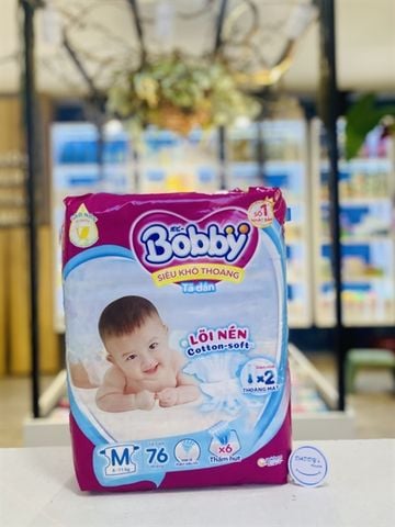 Tã dán Bobby size M 76 miếng (6-11kg)