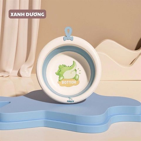 Thau chậu rửa mặt gấp gọn khủng long Finley (Màu xanh dương)