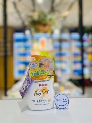 Sữa tắm gội tạo bọt Baby Soap Pigeon hương cam (500ml)