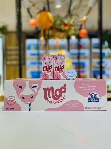 Sữa Devondale Moo dâu - NĐ thùng (24 hộp x 200ml)