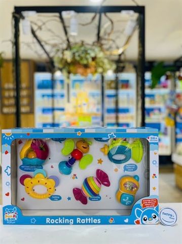 Bộ lục lạc 6 món cho bé Rocking Rattles - Peek A Boo - 3th (939A)