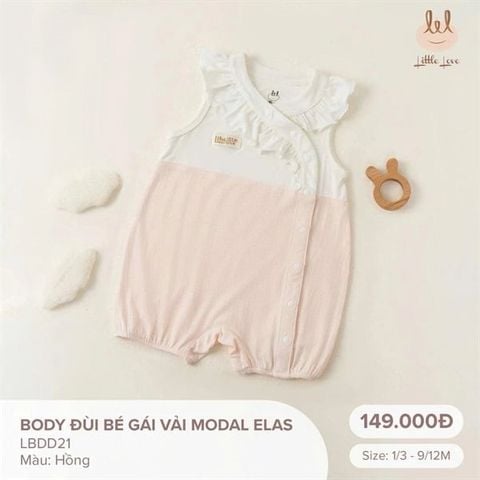 Body đùi bé gái vải Modal Elas Little Love - Màu hồng (1-3m)