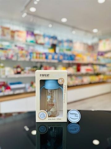Bình tập uống PPSU 360 độ nắp trượt Farlin màu xanh (270ml)