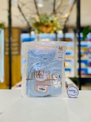 Bộ cộc tay cài lệch Smoothy màu xanh Little Love (1-3m)