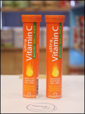 Viên sủi ultra Vitamin C & Zinc Vitabiotics (20v)