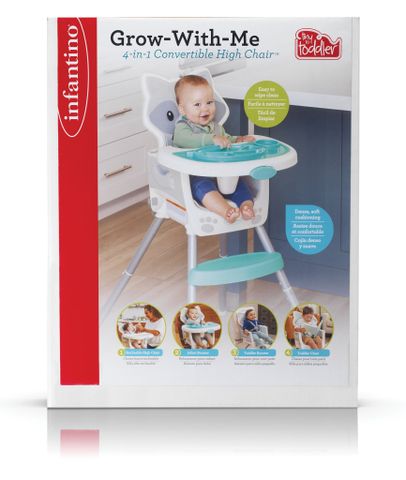 Ghế ăn cao đa năng hình cáo xám - Grow-With-Me 4-in-1 Convertible High Chair