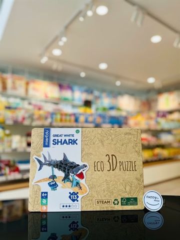 Bộ xếp hình 3D hình cá mập trắng MierEdu (6 tuổi)