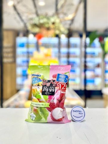 Thạch Orihiro jelly vị đào & vải - CT (12 túi x 20g)