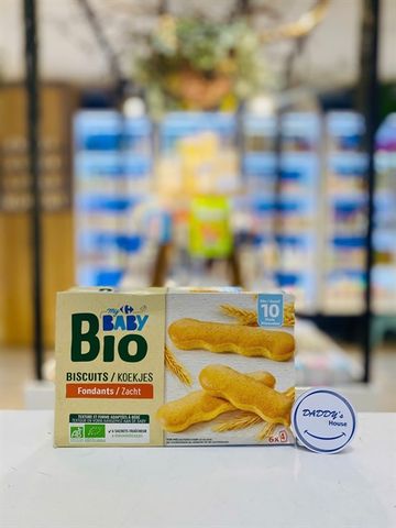 Bánh quy fondants lúa mạch hữu cơ Baby Bio Carre - 10th (120g)