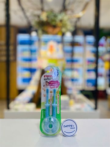 Set 2 bàn chải đánh răng Pigeon - Màu xanh (18 tháng)