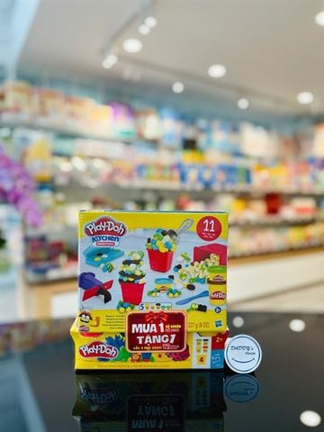 Đồ chơi bộ khuôn làm bắp rang và bột nặn 4 màu mini Playdoh (3 tuổi)